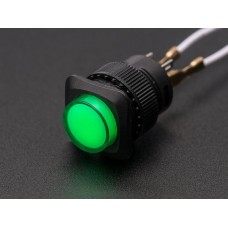 16mm Illuminated Pushbutton (Green Latching On/Off Switch)