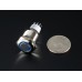 Rugged Metal Pushbutton with Blue LED Ring (16mm Blue Momentary)