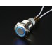 Rugged Metal On/Off Switch with Blue LED Ring (16mm Blue)