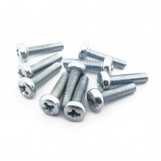 M2.5 x 10mm Steel Pan Head Phillips Screw (Pack of 10)