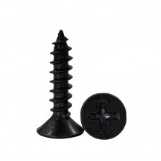 M3 x 14mm Black Carbon Steel Flat Head Self-Tapping Screw (Pack of 10)